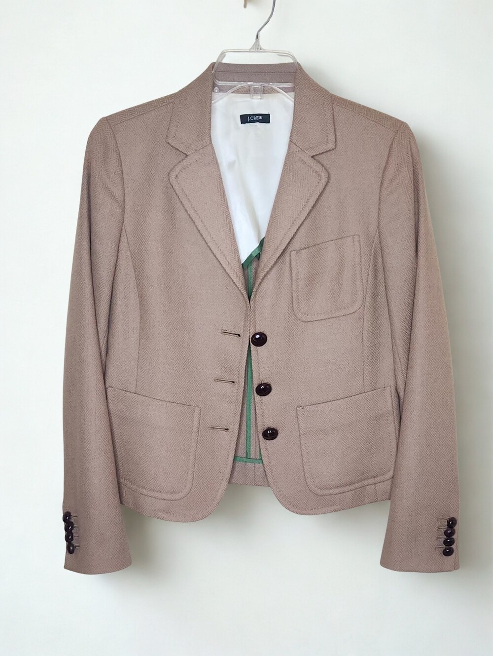 J.Crew Robert Noble Scottish Wool Herringbone Blazer Jacket Vintage Y2K